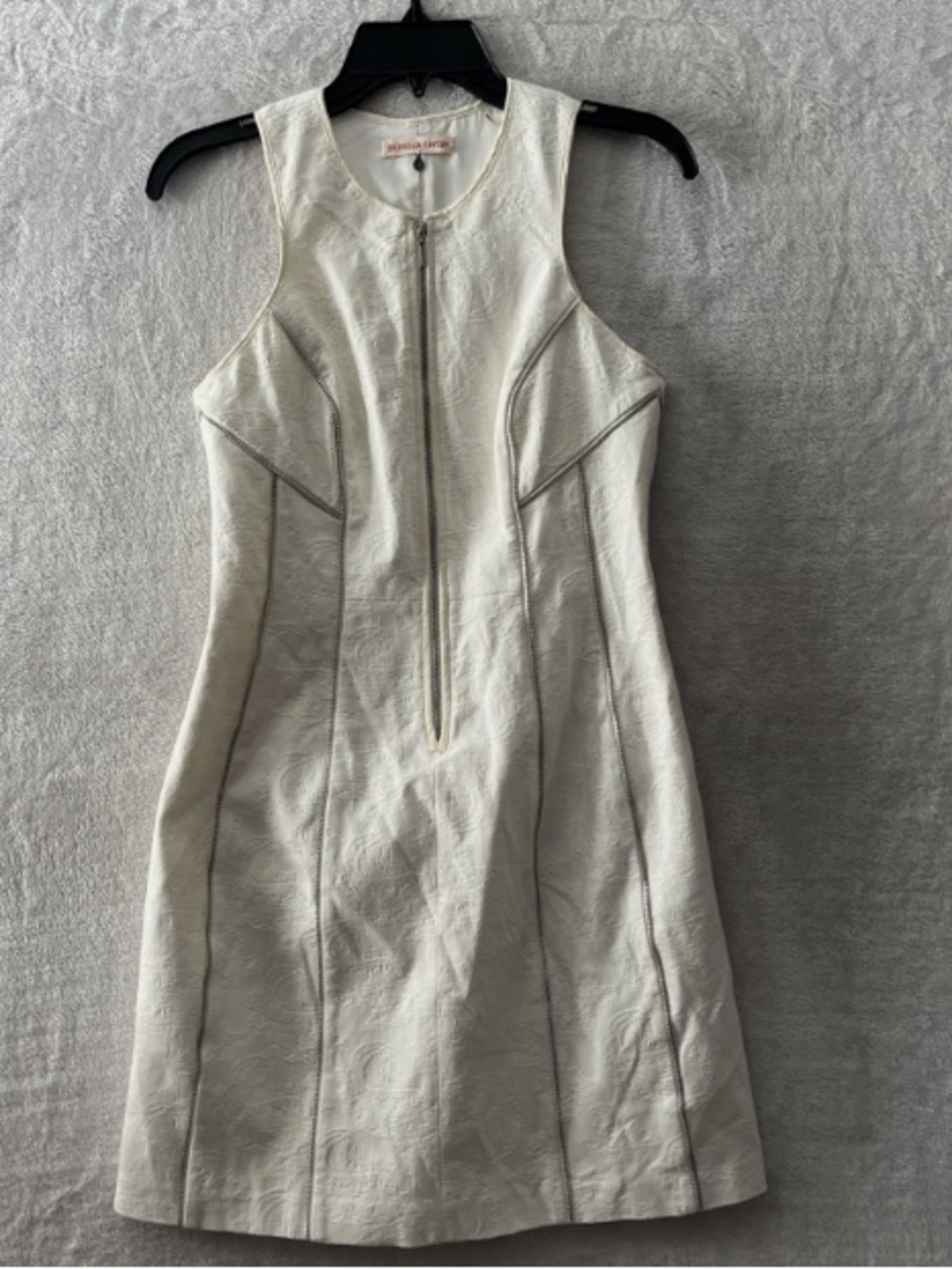 White Sleeveless Zip-Front Fit & Flare Dress